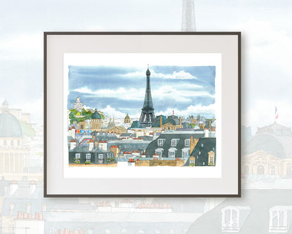 PANORAMIC PARIS - Large format watercolor