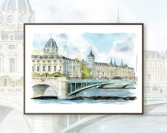 TRIBUNAL OF COMMERCE AND CONCIERGERIE - Watercolor
