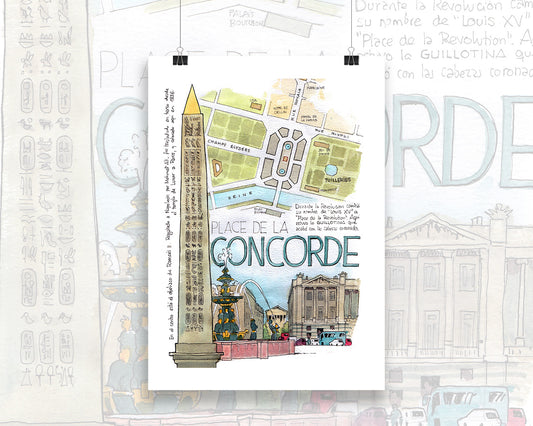 Place de la Concorde  - Acuarela