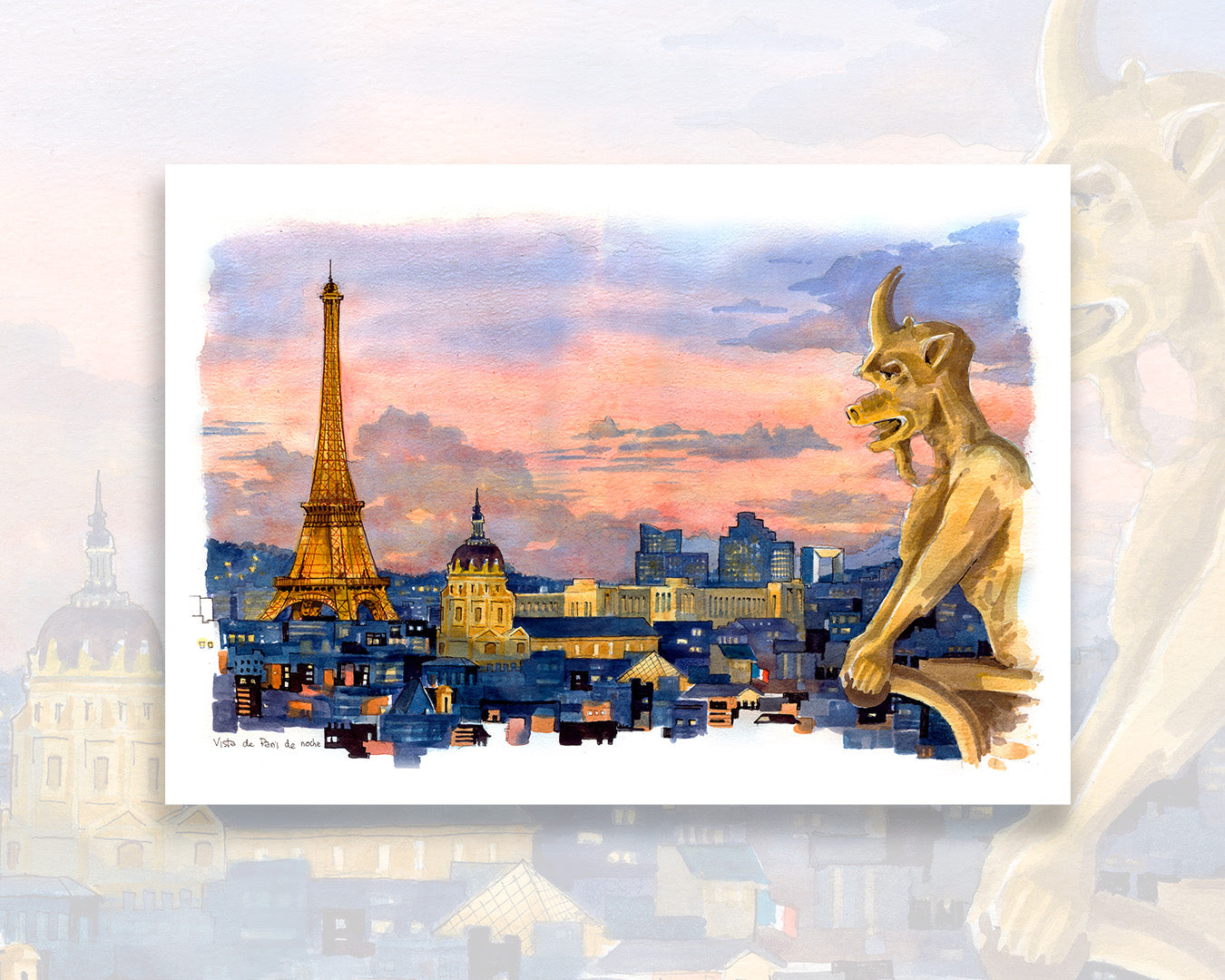 PARIS BY NIGHT - Watercolor